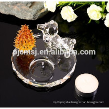 Crystal Christmas Tree Candle Holder With Animal For Table Decorations